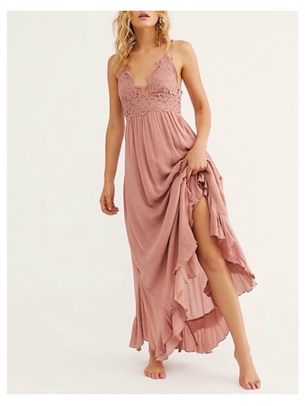 NWT Intimately Free People Adella Maxi Dress in Rose